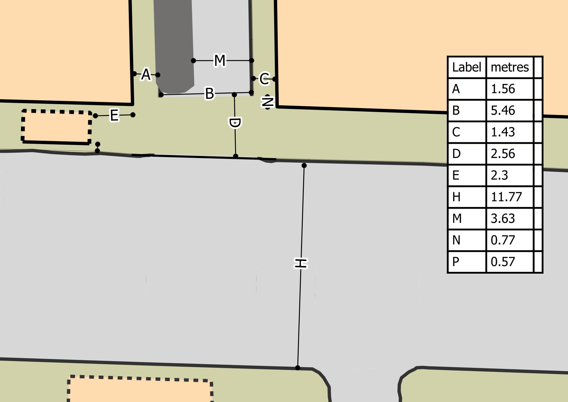 Plan of site showing dimensions.