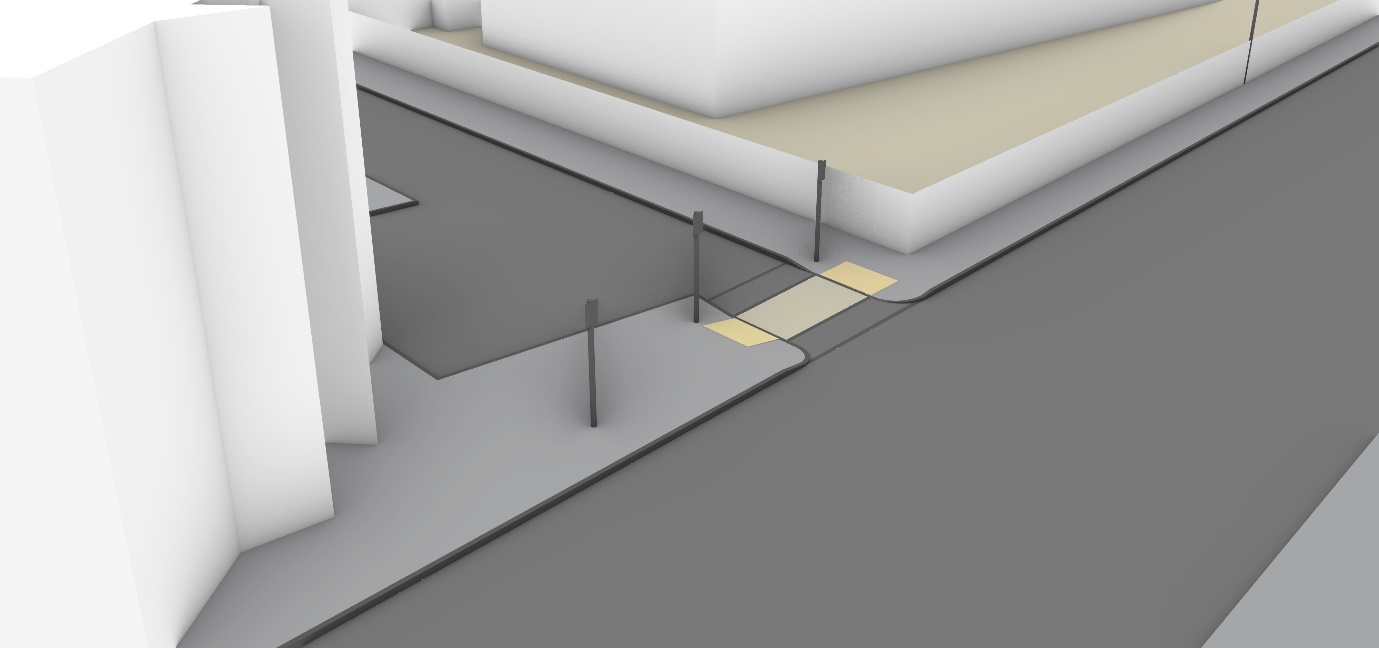 Image from 3D model of junction, or photo of junction. Refer to text for a full description of what is shown in the images.