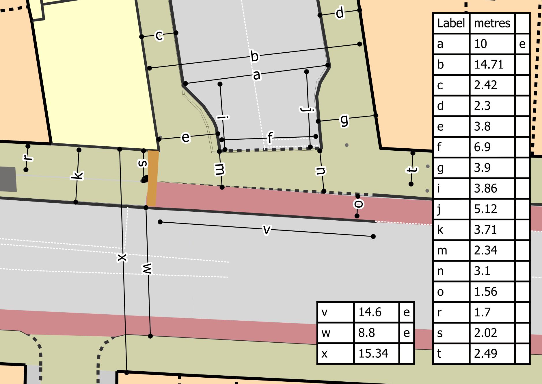 Plan of site showing dimensions.