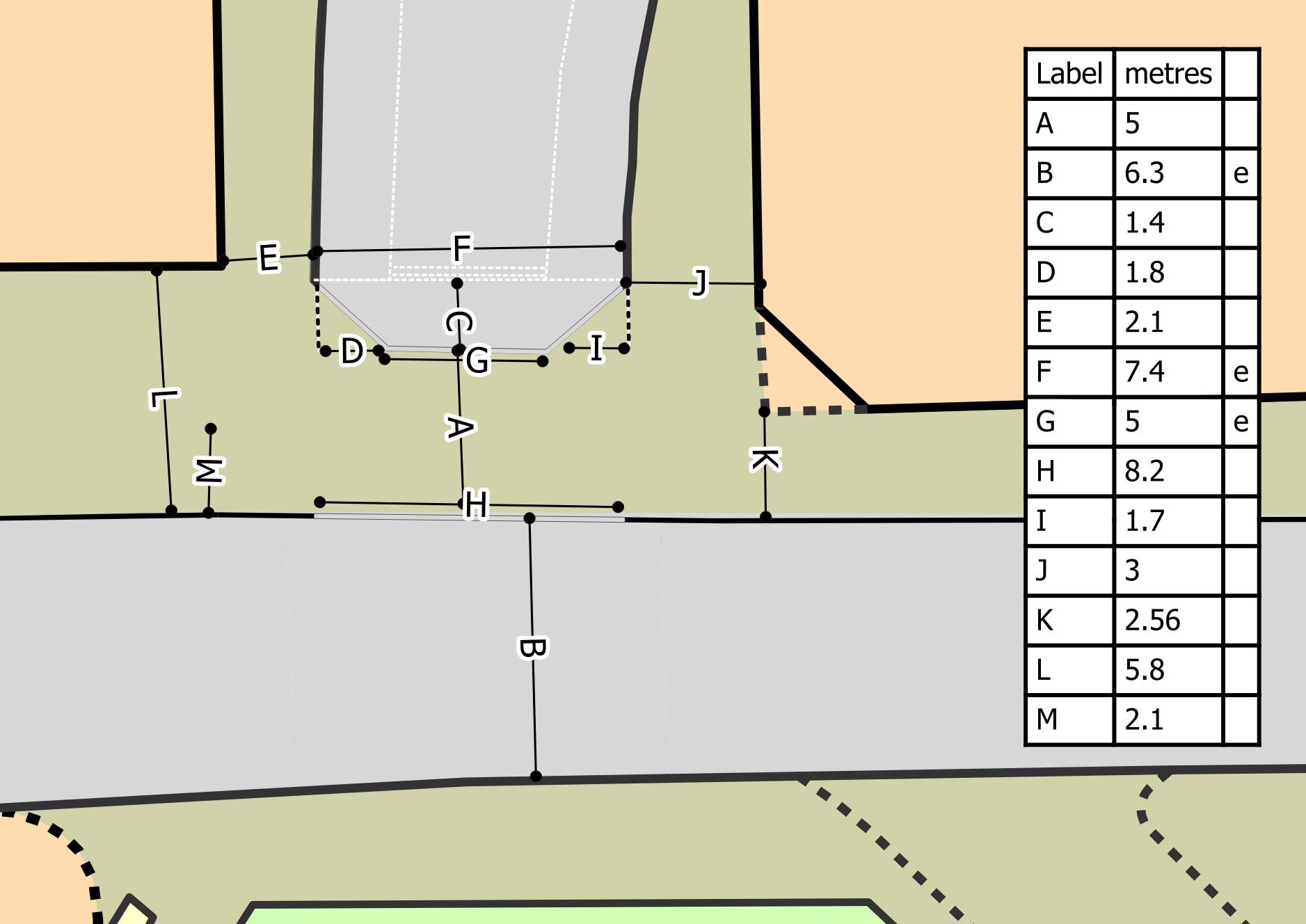 Plan of site showing dimensions.